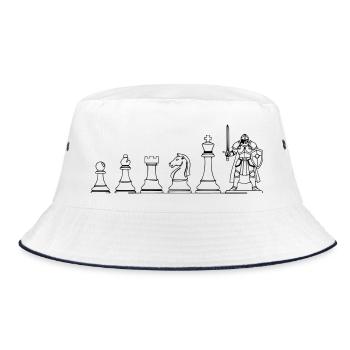 Game Figure Board Game Evolution: Fun Design - Bucket Hat - white/navy - Front