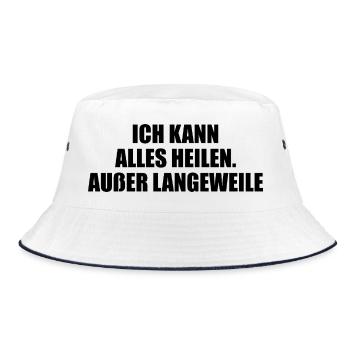 Ich kann alles heilen – außer Langeweile - Bucket Hat - Weiß/Navy - Vorne