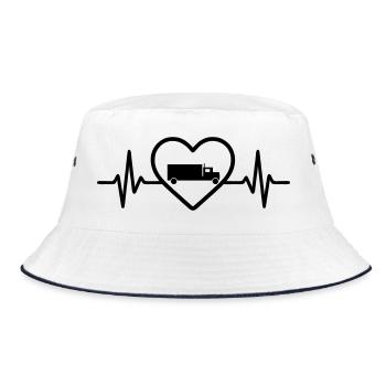 Truck Driver Heart Transport - Bucket Hat - white/navy - Front