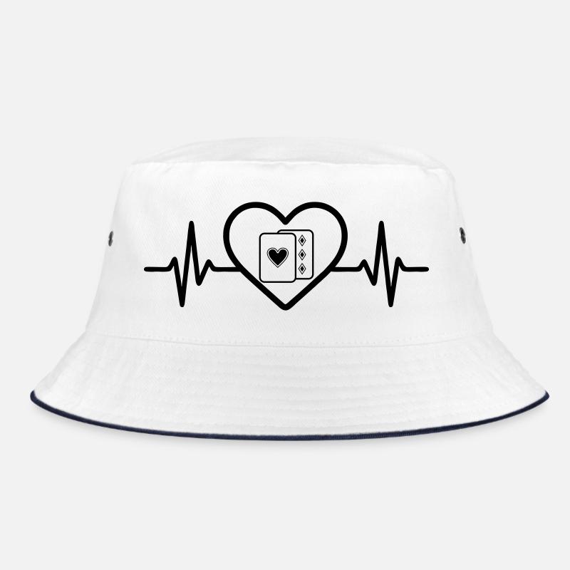 Poker Playing Cards Heart Bucket Hat