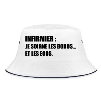 Infirmier : je soigne les bobos… et les egos - Bob - blanc/marine - Devant