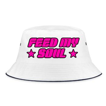Füttere meine Seele - Bucket Hat - Weiß/Navy - Vorne