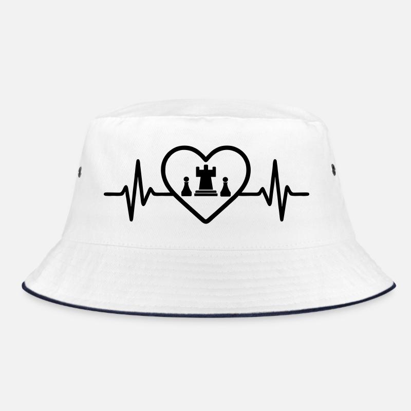 Chess Game Heart Strategy Bucket Hat