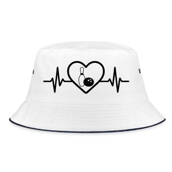 Bowling Heart Leisure - Bucket Hat - white/navy - Front