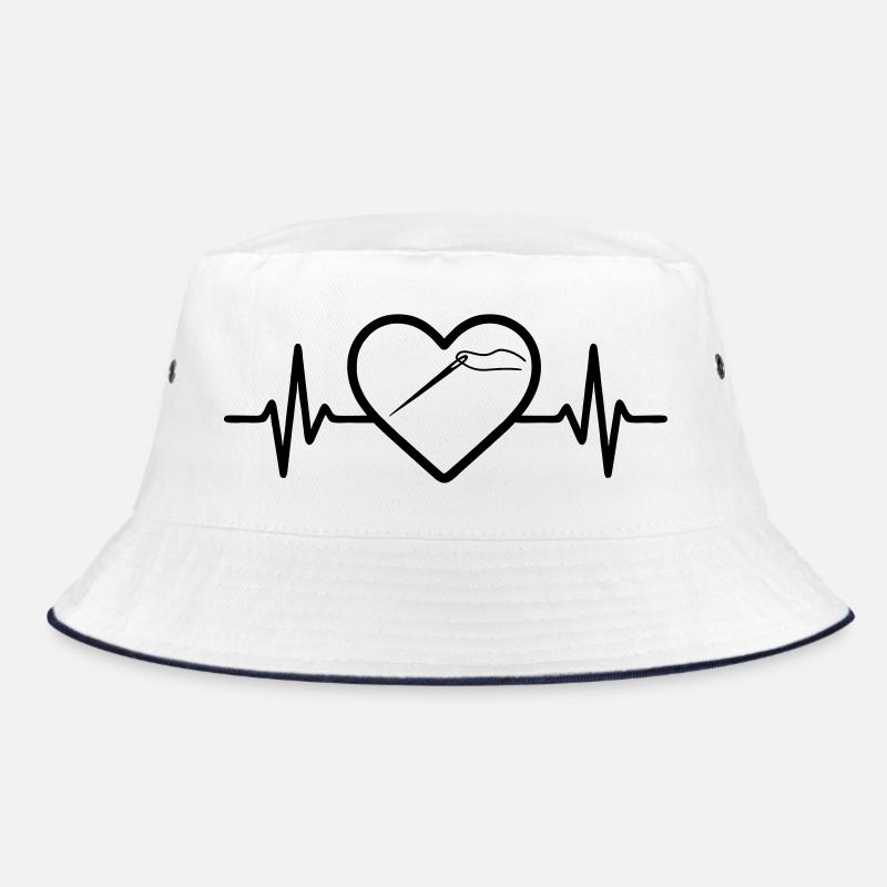 Nähen Garnrolle Nadel Schere Herz Bucket Hat
