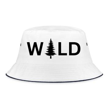 Wald und wild - Bucket Hat - Weiß/Navy - Vorne