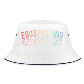 Werdende Mutter Ostern Gender Reveal - Bucket Hat - Weiß/Navy - Vorne