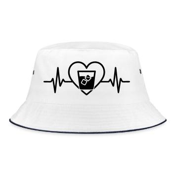 Whisky Heart Glass Aperitif Elegant - Bucket Hat - white/navy - Front