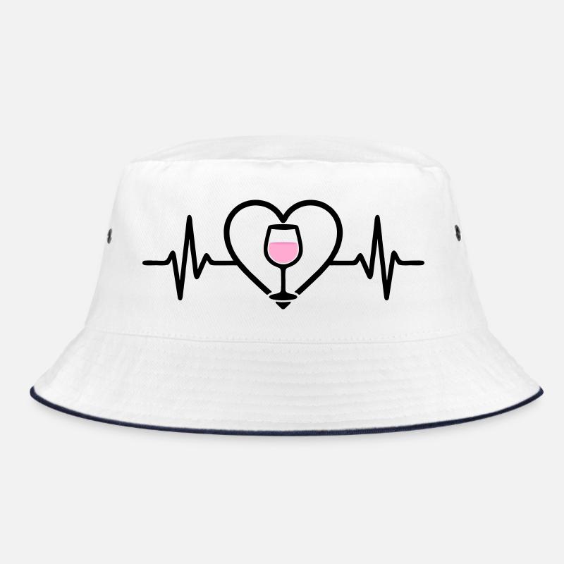 Wein Weinglas Herz Roséwein Bucket Hat