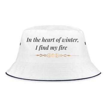 Winter Strength Gift | In the heart of winter I... - Bucket Hat - white/navy - Front