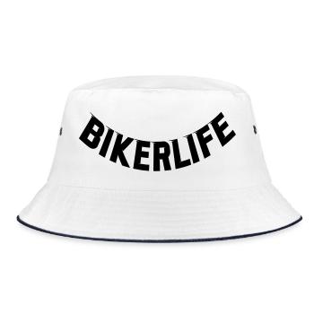 Bikerlife_-_cool - Bucket Hat - Weiß/Navy - Vorne