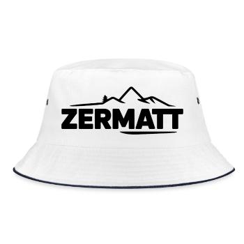 Zermatt - Souvenir Design - Bucket Hat - white/navy - Front