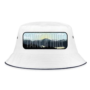 Wandern in der Natur - Machen Sie eine Wanderung - Bucket Hat - Weiß/Navy - Vorne