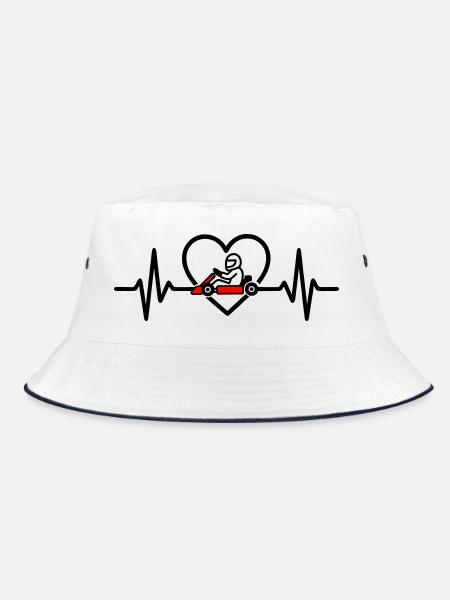Herz Kart – Leidenschaft Racing - Bucket Hat - Weiß/Navy - Vorne