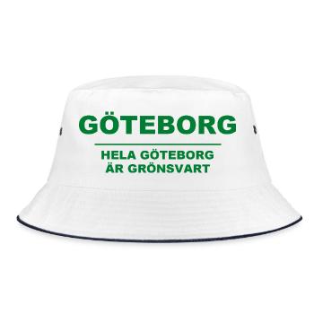 Göteborg – ganz Göteborg ist grün-schwarz - Bucket Hat - Weiß/Navy - Vorne