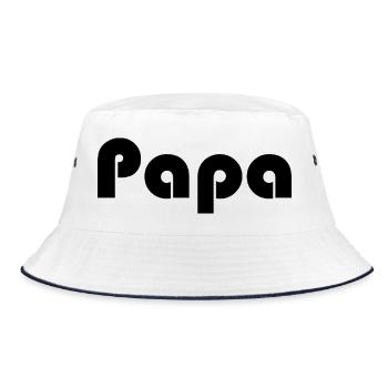 DAD. FATHER'S DAY. HAPPY FATHER'S DAY. HAPPY BIRTHDAY. - Bucket Hat - white/navy - Front