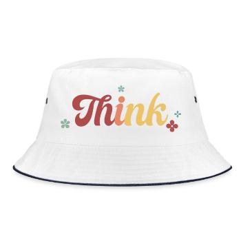 Think Floral Retro Gradient - Bucket Hat - white/navy - Front