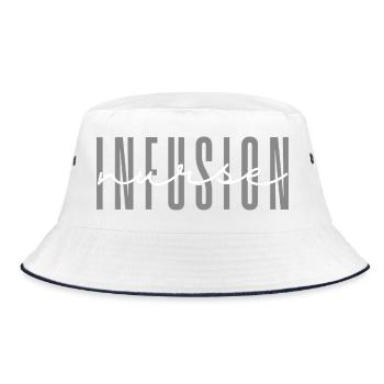 Infusion Nurse Oncology Nursing Chemo - Bucket Hat - white/navy - Front