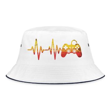 Heartbeat Gamepad Retro - Bucket Hat - white/navy - Front