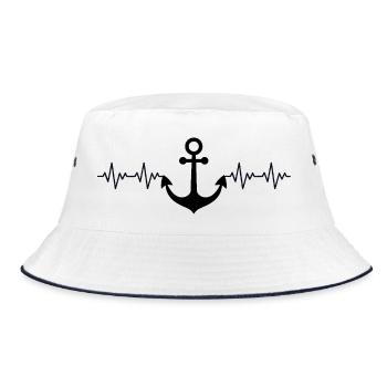 Anker Kapitän Captain EKG - Bucket Hat - Weiß/Navy - Vorne