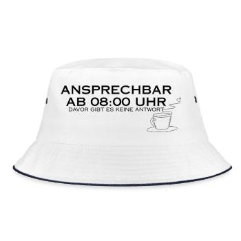 Available from 08:00 a.m. - Bucket Hat - white/navy - Front
