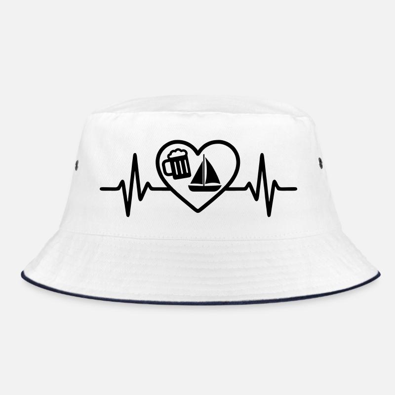 Heart Beer Sailing Humor Bucket Hat