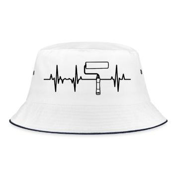 Color Roller Heart Line - Bucket Hat - white/navy - Front