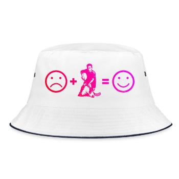 Floorball motif with recognition value - Bucket Hat - white/navy - Front