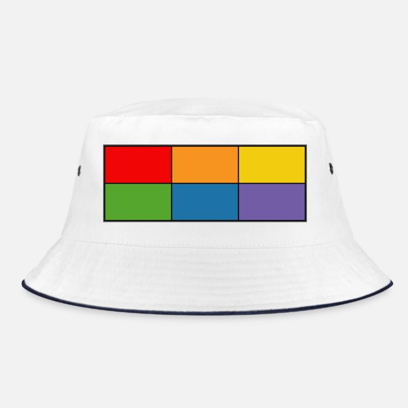 LGBT_Regenbogen_Farbblock grid Bucket Hat