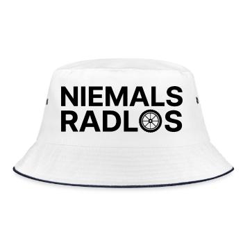 never bikeless - Bucket Hat - white/navy - Front