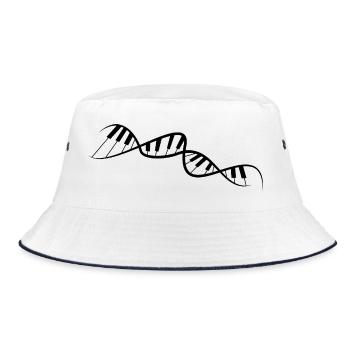 Musik Klavier Dna Piano Musikinstrument - Bucket Hat - Weiß/Navy - Vorne
