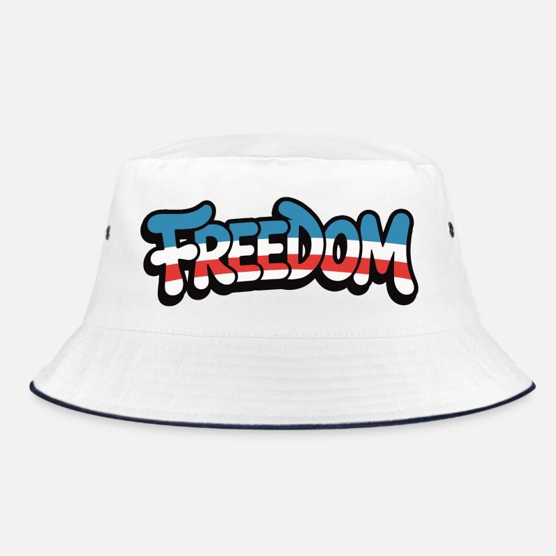Freedom Typography Statement Design Bucket Hat
