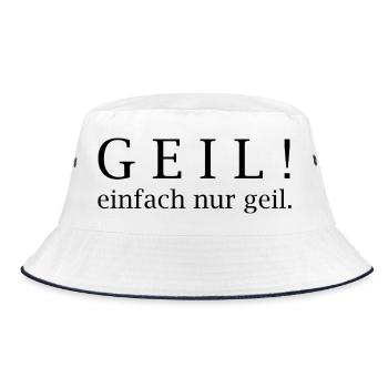 Cool! just awesome. - Bucket Hat - white/navy - Front