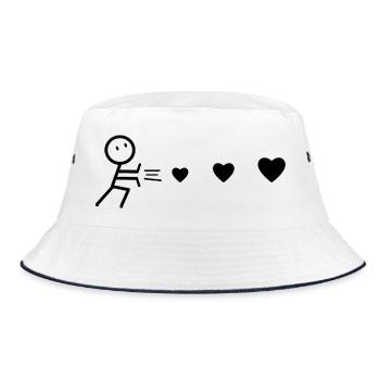 Heart-Throwing Man Black - Bucket Hat - white/navy - Front