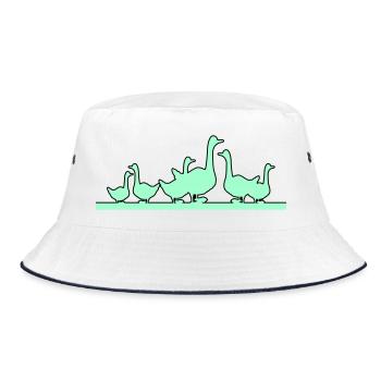 Enten Gänse - Bucket Hat - Weiß/Navy - Vorne