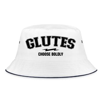 Varsity Arch - Glutes Dept - Bucket Hat - white/navy - Front