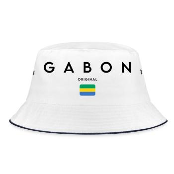 Gabonischer Stolz, minimalistisches, elegantes Design - Bucket Hat - Weiß/Navy - Vorne