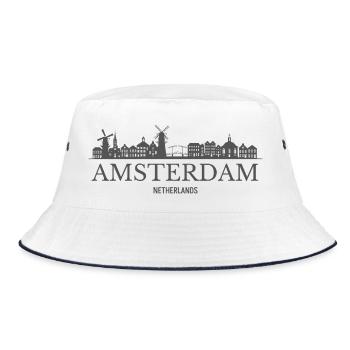Amsterdam, Pays-Bas, silhouette d’Amsterdam - Bob - blanc/marine - Devant