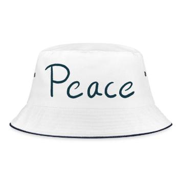 Peace Brush Font Shirt Design - Bucket Hat - white/navy - Front