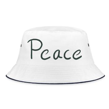 Peace Hand Lettering Green - Bucket Hat - white/navy - Front