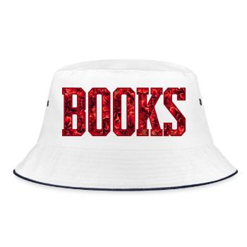 Red Flower Letters Book - Bucket Hat - white/navy - Front