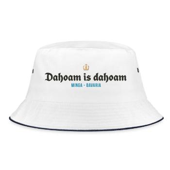 Dahoam is dahoam - Bucket Hat - Weiß/Navy - Vorne