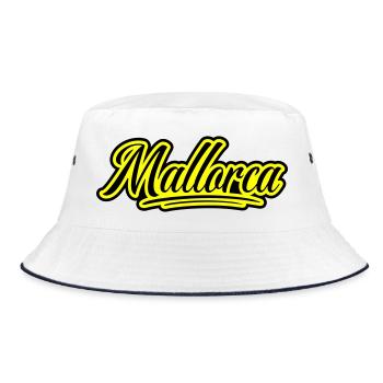 Mallorca Schrift - Bucket Hat - Weiß/Navy - Vorne