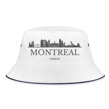 Montreal Canada skyline, Montreal silhouette - Bucket Hat - white/navy - Front