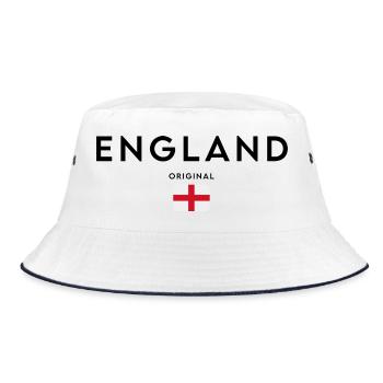 Flag of England, elegant minimalist design - Bucket Hat - white/navy - Front