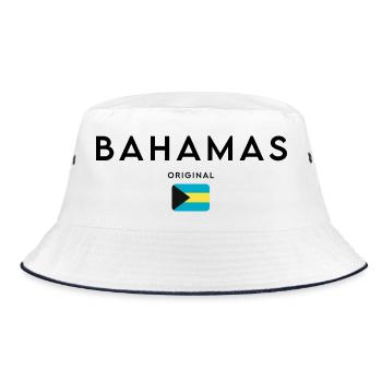 Bahamian pride, minimalist sleek design - Bucket Hat - white/navy - Front