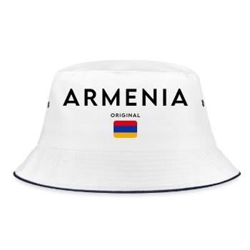 Armenian pride, minimalist sleek design - Bucket Hat - white/navy - Front