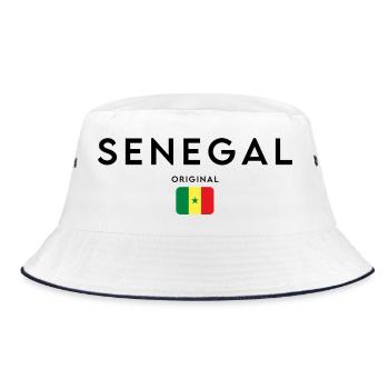 Fierté sénégalaise, design minimaliste et élégant - Bob - blanc/marine - Devant