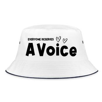 Jeder verdient einen Sprachtherapeuten für Sprache, - Bucket Hat - Weiß/Navy - Vorne