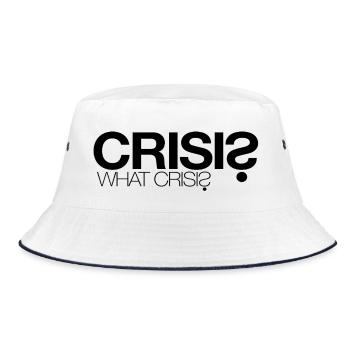 Crisis? What Crisis? - Bucket Hat - white/navy - Front